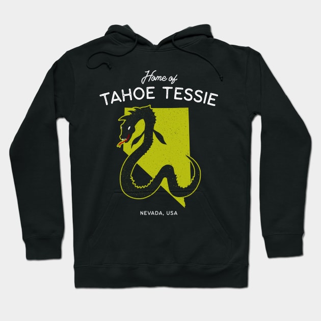 Home of Tahoe Tessie - Nevada USA Cryptid Lake Monster Hoodie by Strangeology